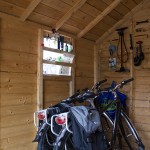 Bike shed with tools and spares